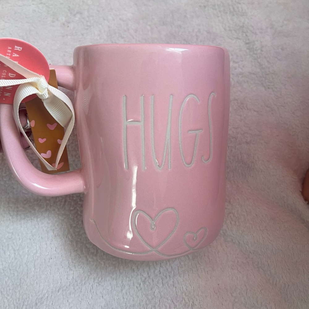 Rae Dunn Pink Hugs & Kisses Mug Mother's Day Gift Artisan Collection